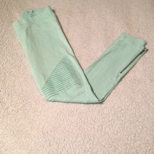Mint/seafoam moto jeggings